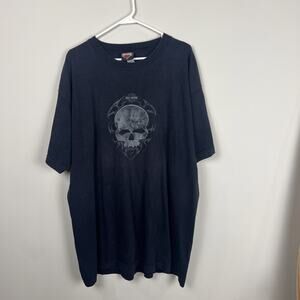 Vintage Harley Davidson T Shirt, Skull Graphic, Baggy Fit